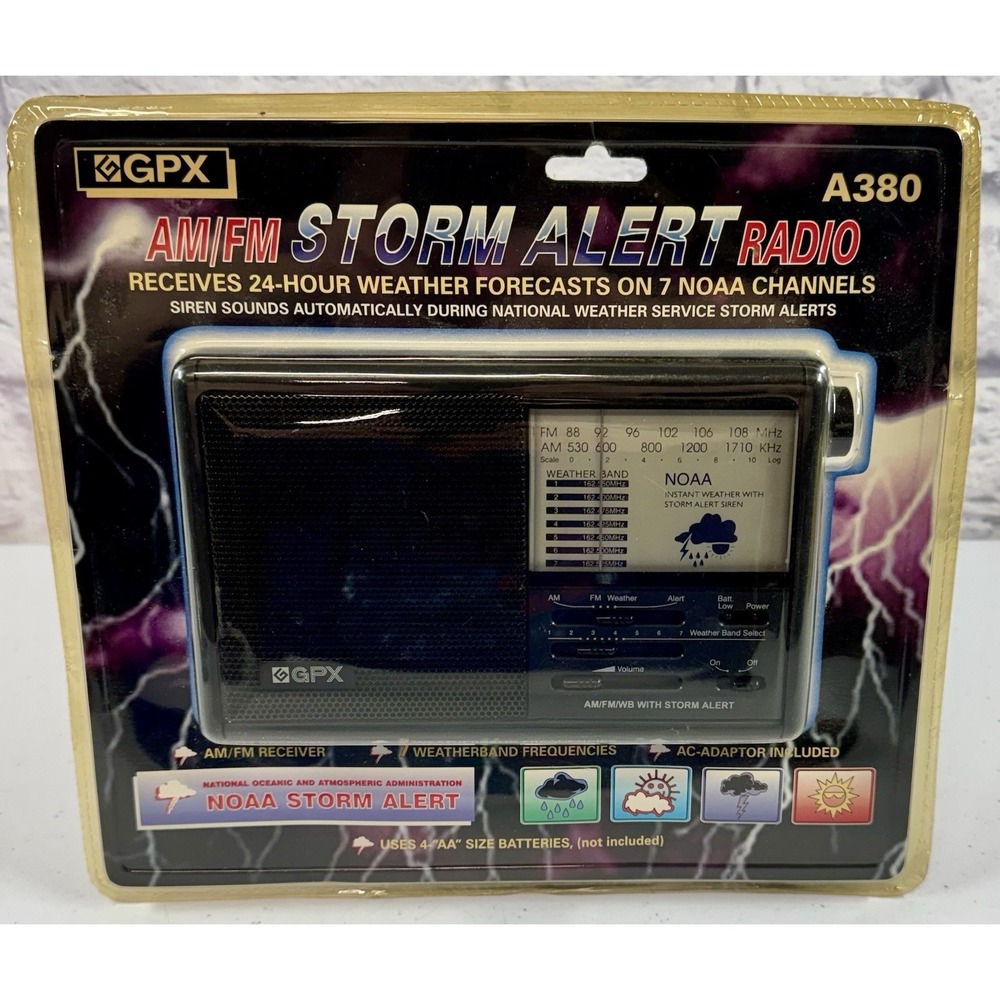 Vintage GPX Storm Alert AM/FM Radio Model A380 NOAA Weather *NEW*